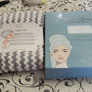 Hair Towel Set in Blue and Gray